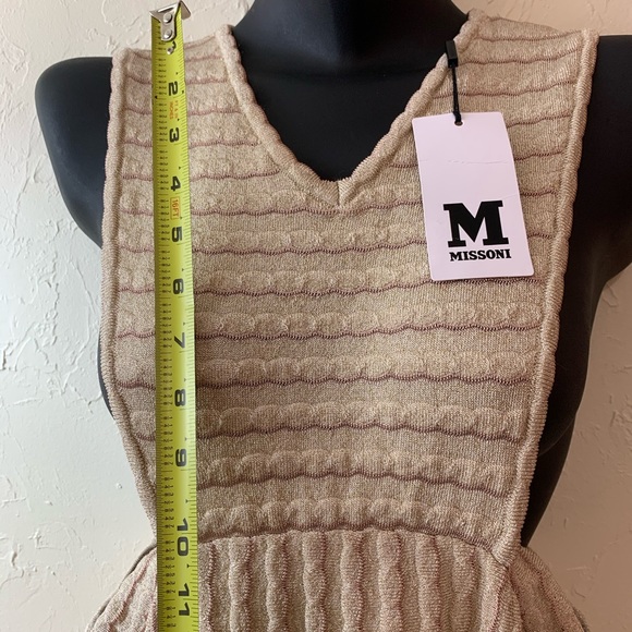 MISSONI Sz 48 EUR USA 12 NEW LUREX DRESS GOLD NWT - Picture 5 of 14